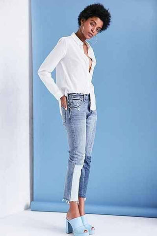 Image of Colorblock Patch Skinny Jean - Ragged Lands