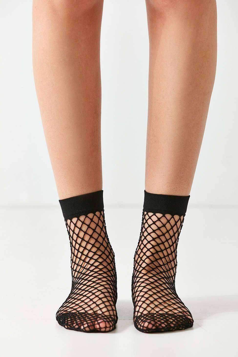 Fishnet crew sock