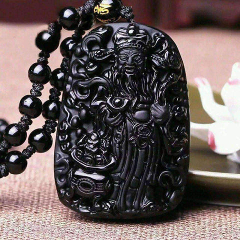 Image of Obsidian Necklace Pendant With Rope