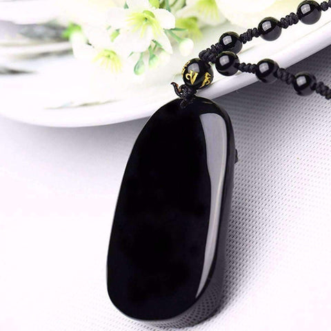 Image of Natural Black Obsidian Dragon Pendant