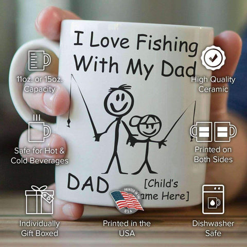 Image of ''I Love Fishing With My Dad'' Personalized Mug